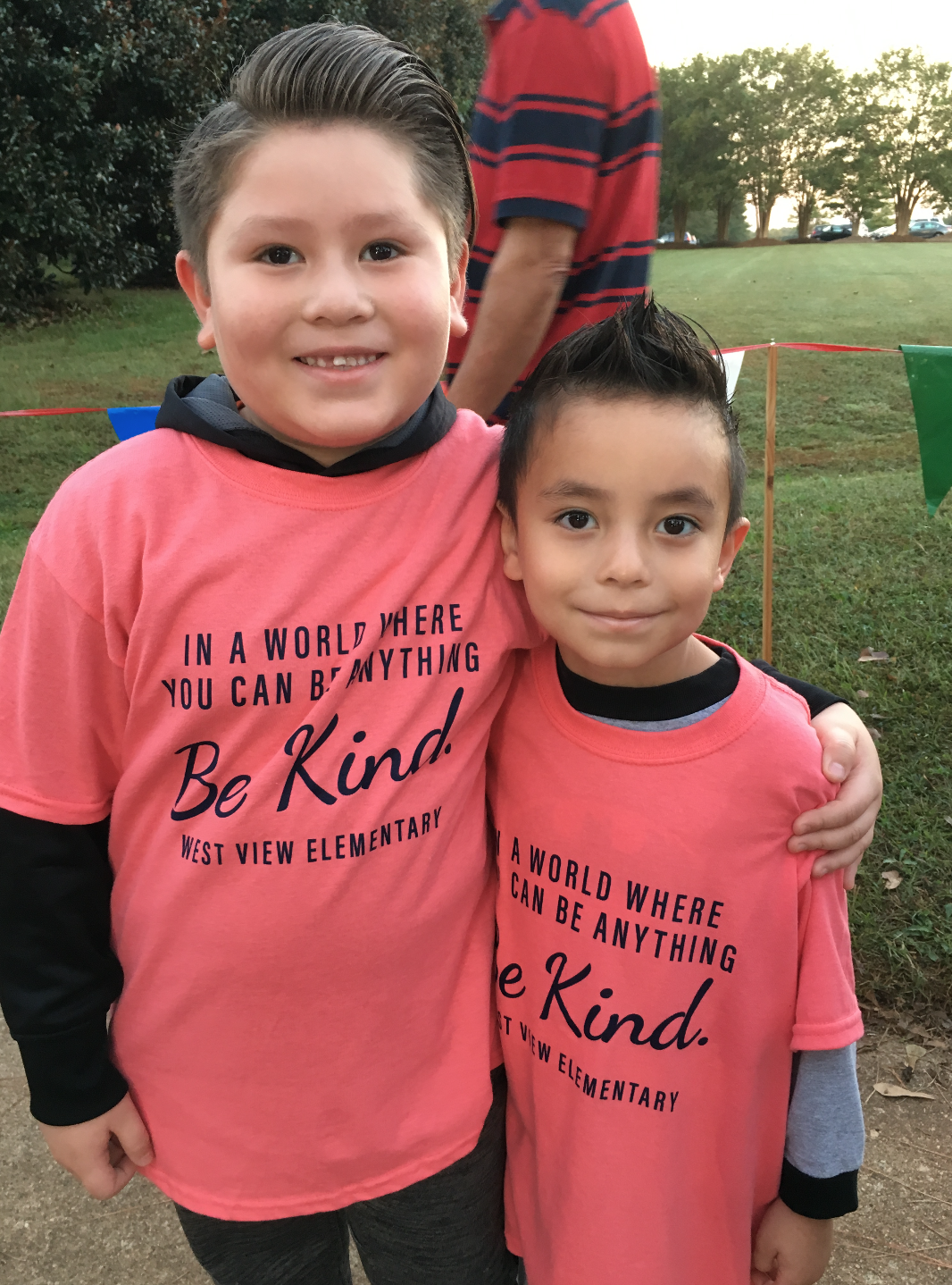 Two students who participated in Walk to School Day
